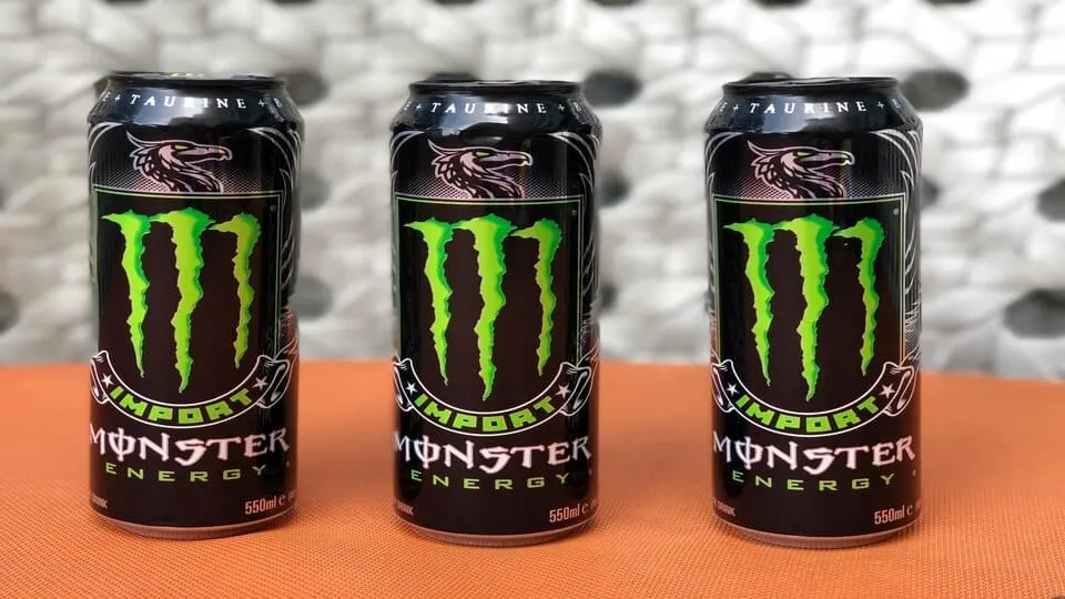 Monster Import energy drink contains 179mg caffeine per can.