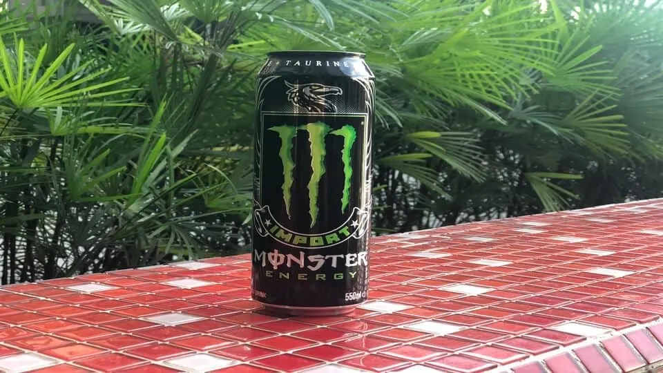 A can of Monster Import energy drink.