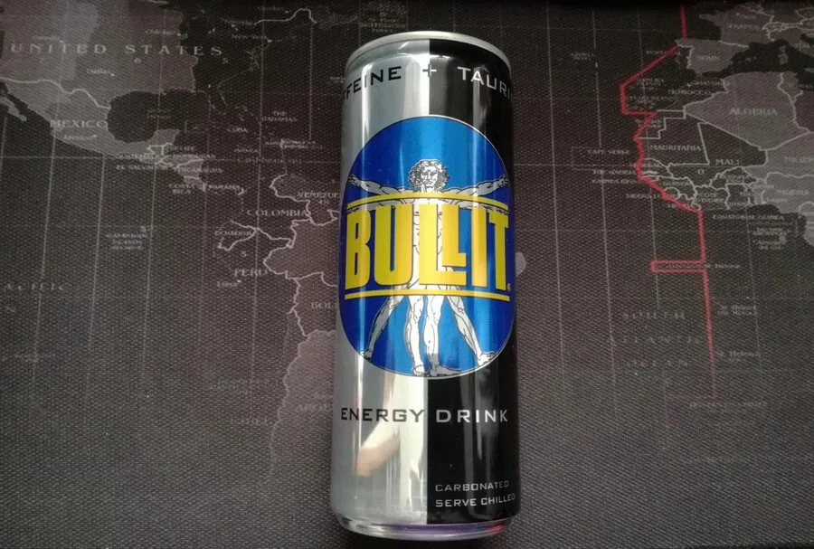 A can of Bullit energy drink. 