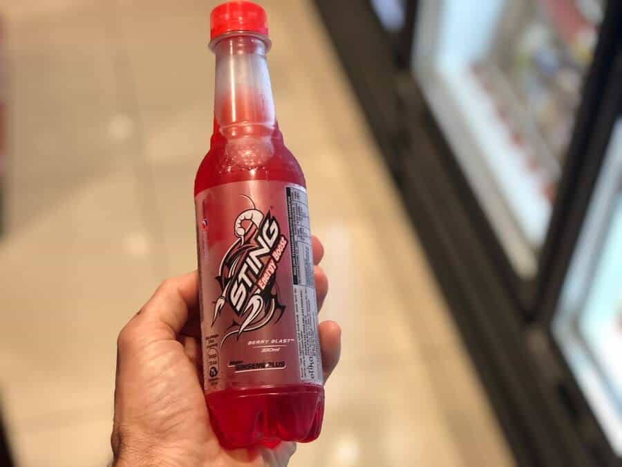 A bottle of Sting energy.