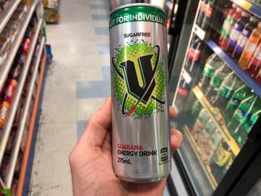 A sugar-free can of V Energy Drink