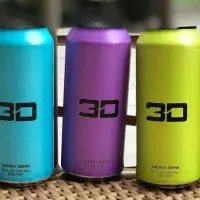 3D Energy Drink cans in a row