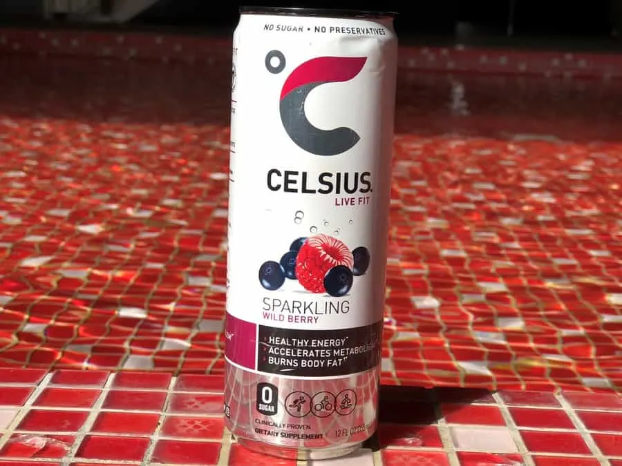 Celsius Wild Berry Energy Drink Can.