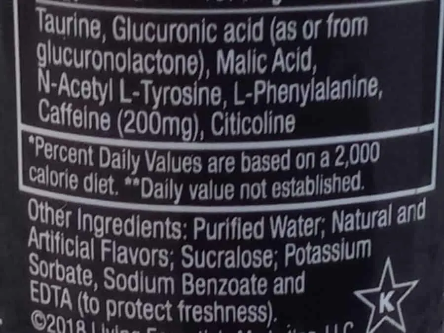 A close look at the ingredient list of 5 Hour Energy.