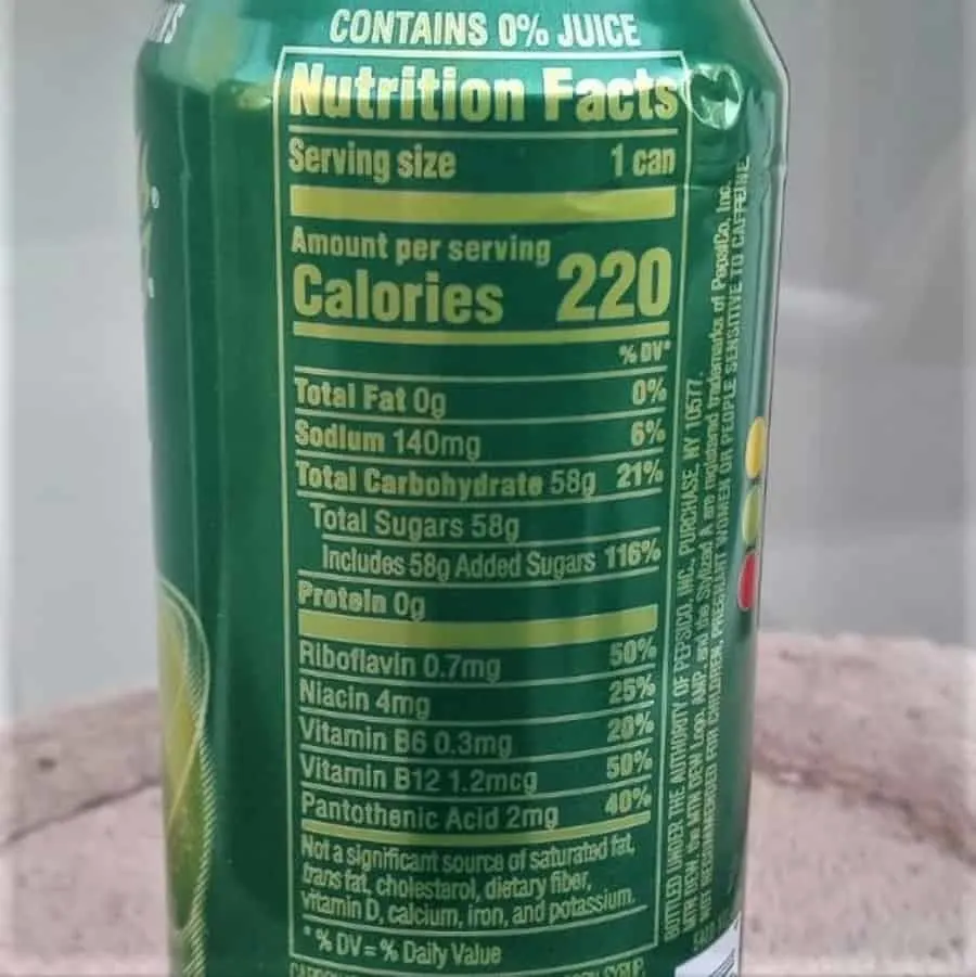 Amp Energy Nutrition Facts