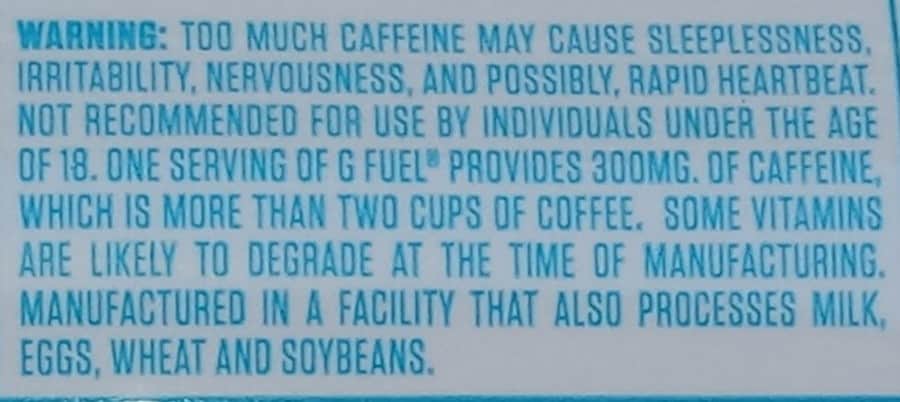 G Fuel Can Warning Label
