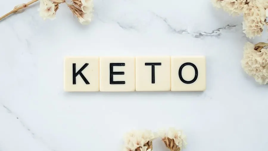 Keto spelled with alphabet blocks. 