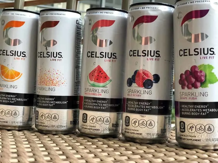 Celsius Energy Drinks side by side
