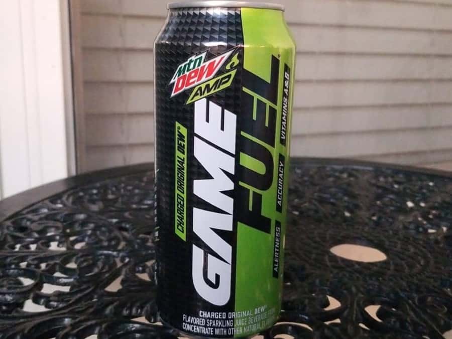 A can of Game Fuel on the table. 