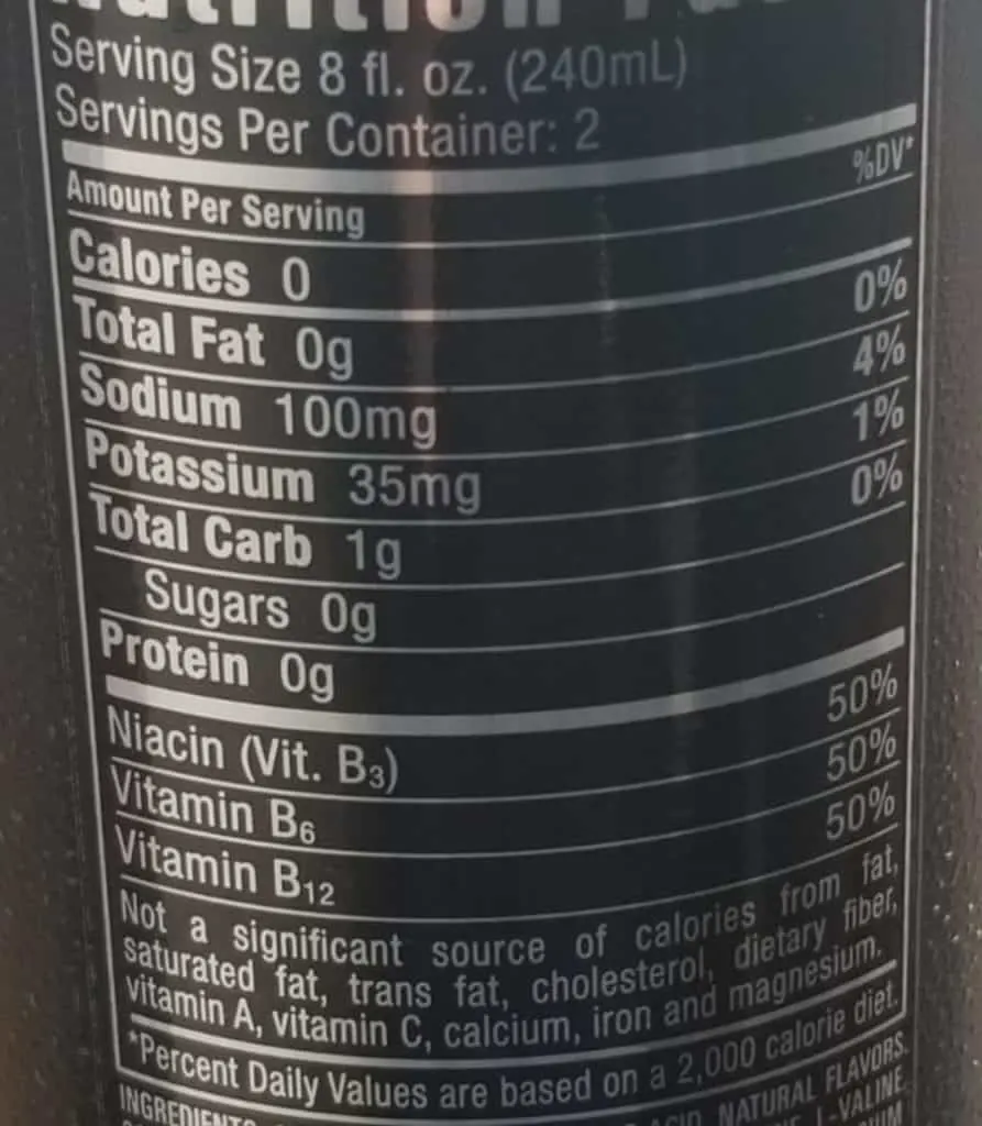 Reign Nutritional Facts