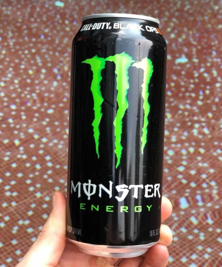 A can of Monster energy drink.