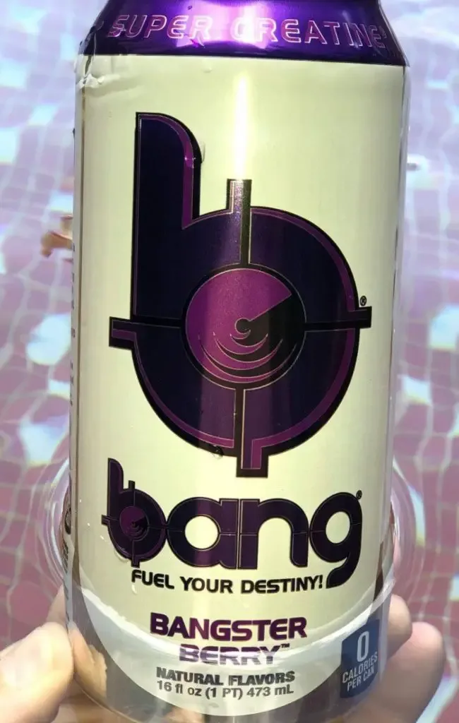 Close up of a can of Bang Energy Drink.