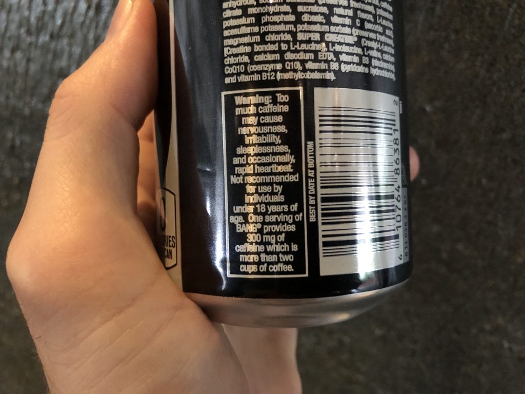 The warning label at the back of the can.