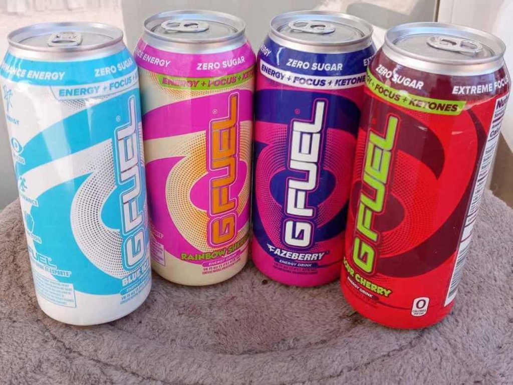 4 cans of G Fuel. 
