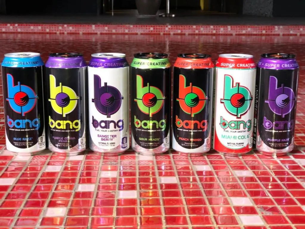 picture of cans of bang energy drink