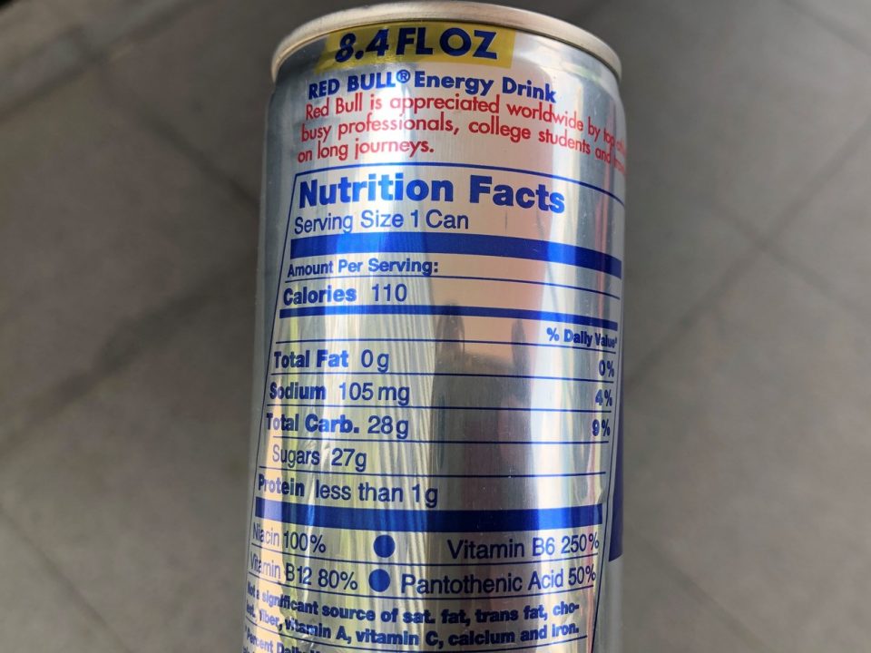 12 ounce red bull caffeine content