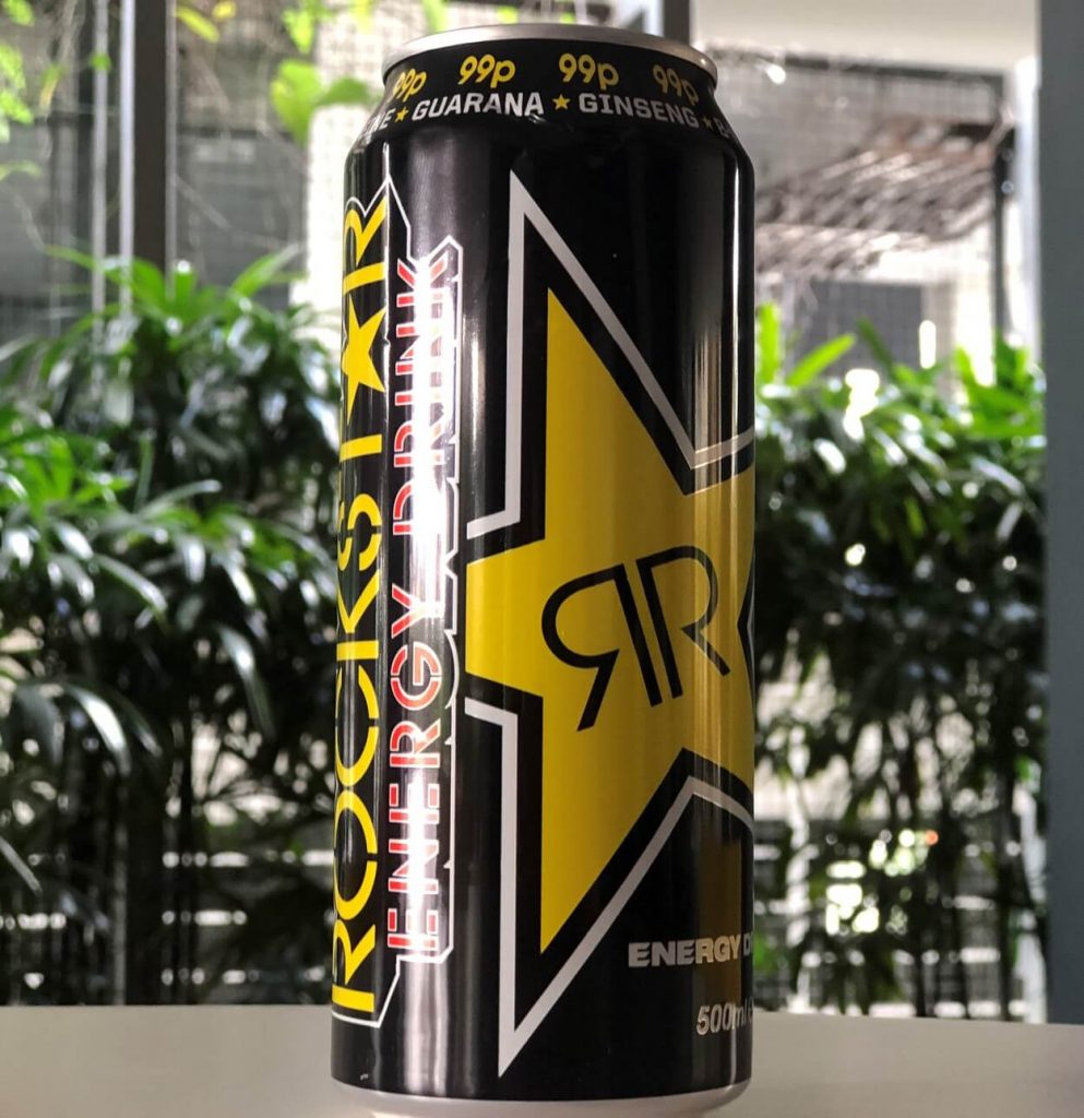 A can of Rockstar Energy.