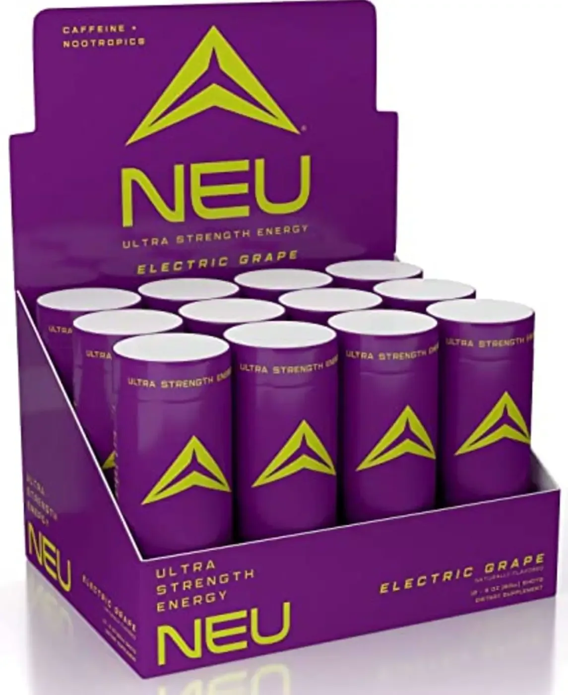 Cans of Neu drink.