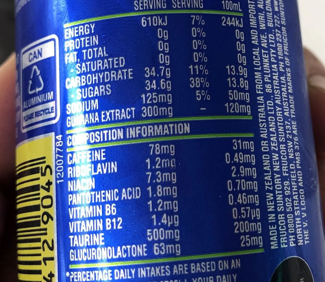 Blue V nutrition.