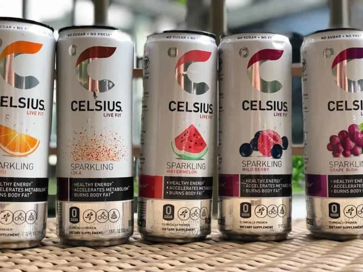 Cans of Celsius Energy Drink.