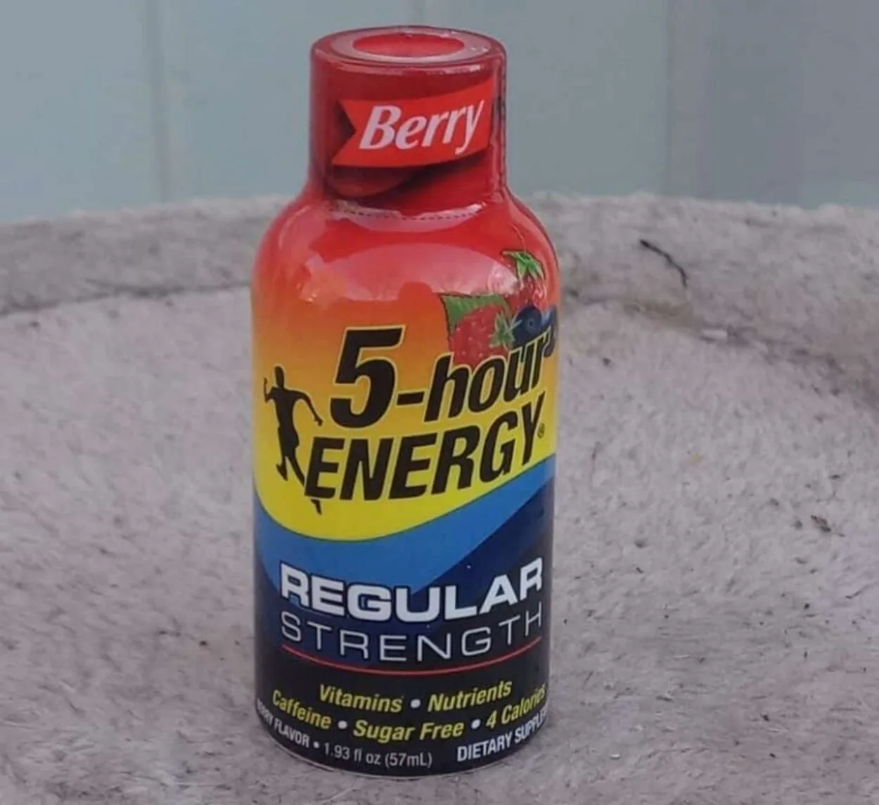 A bottle of 5-Hour Energy Drink.