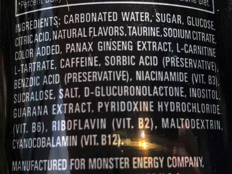 monster energy drink ingredients