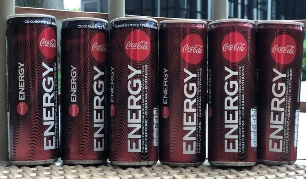A tow of Coca-cola energy drink. 