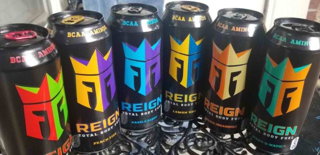 A variety of Reign Energy Drink.