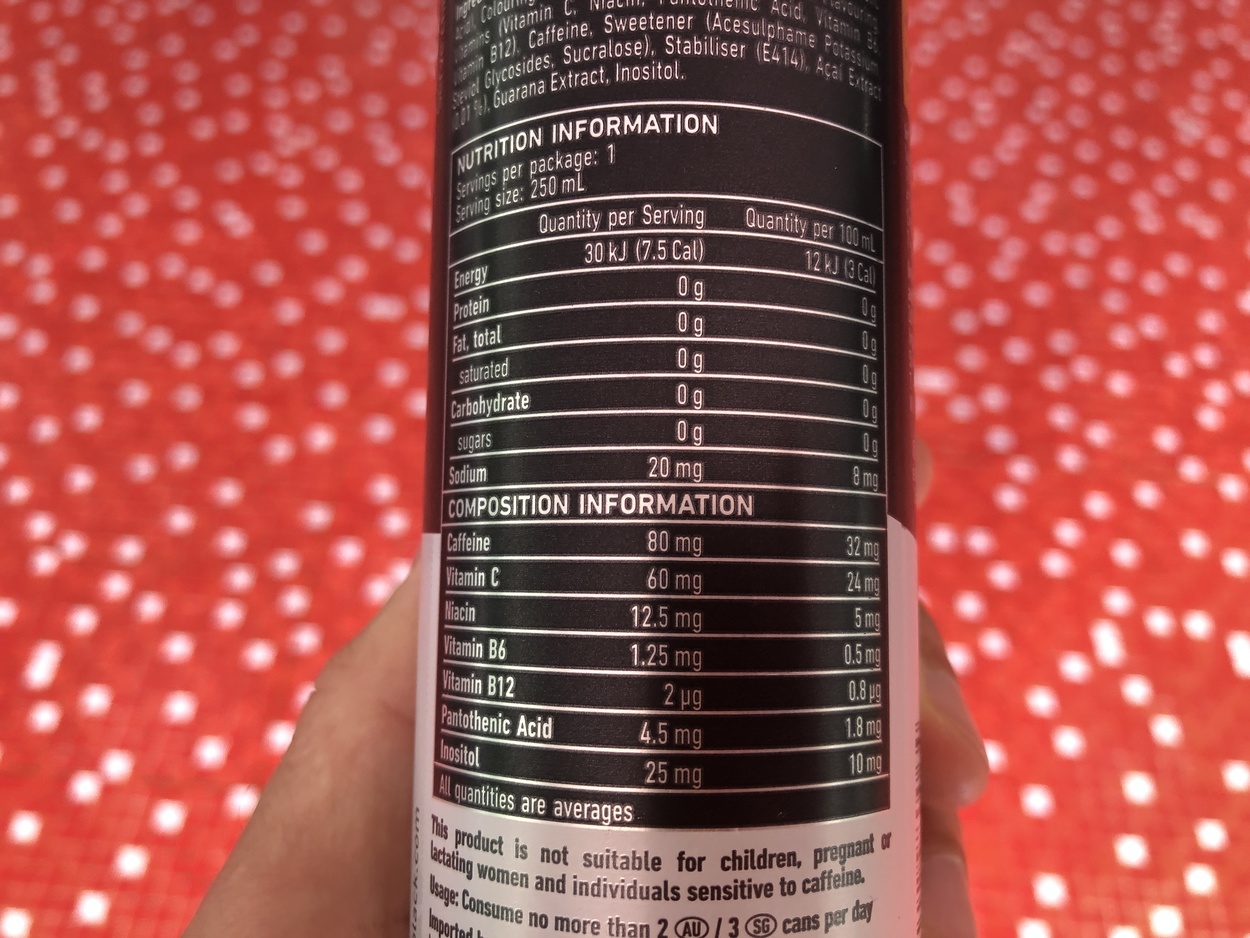 Serving label of 28 Black in can.