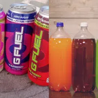 G Fuel cans and soda bottles