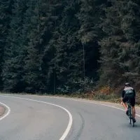 Man cycling on the road