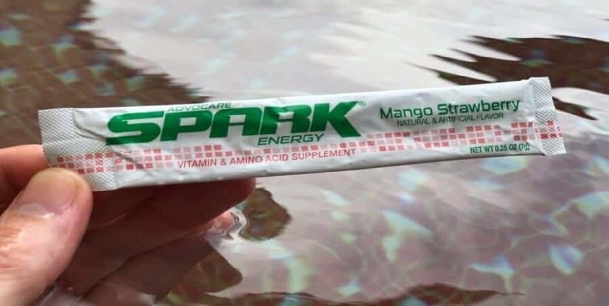 A sachet of Advocare Spark energy drink.