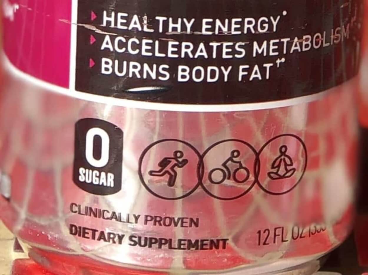 Close shot at a can of Celsius energy drink.