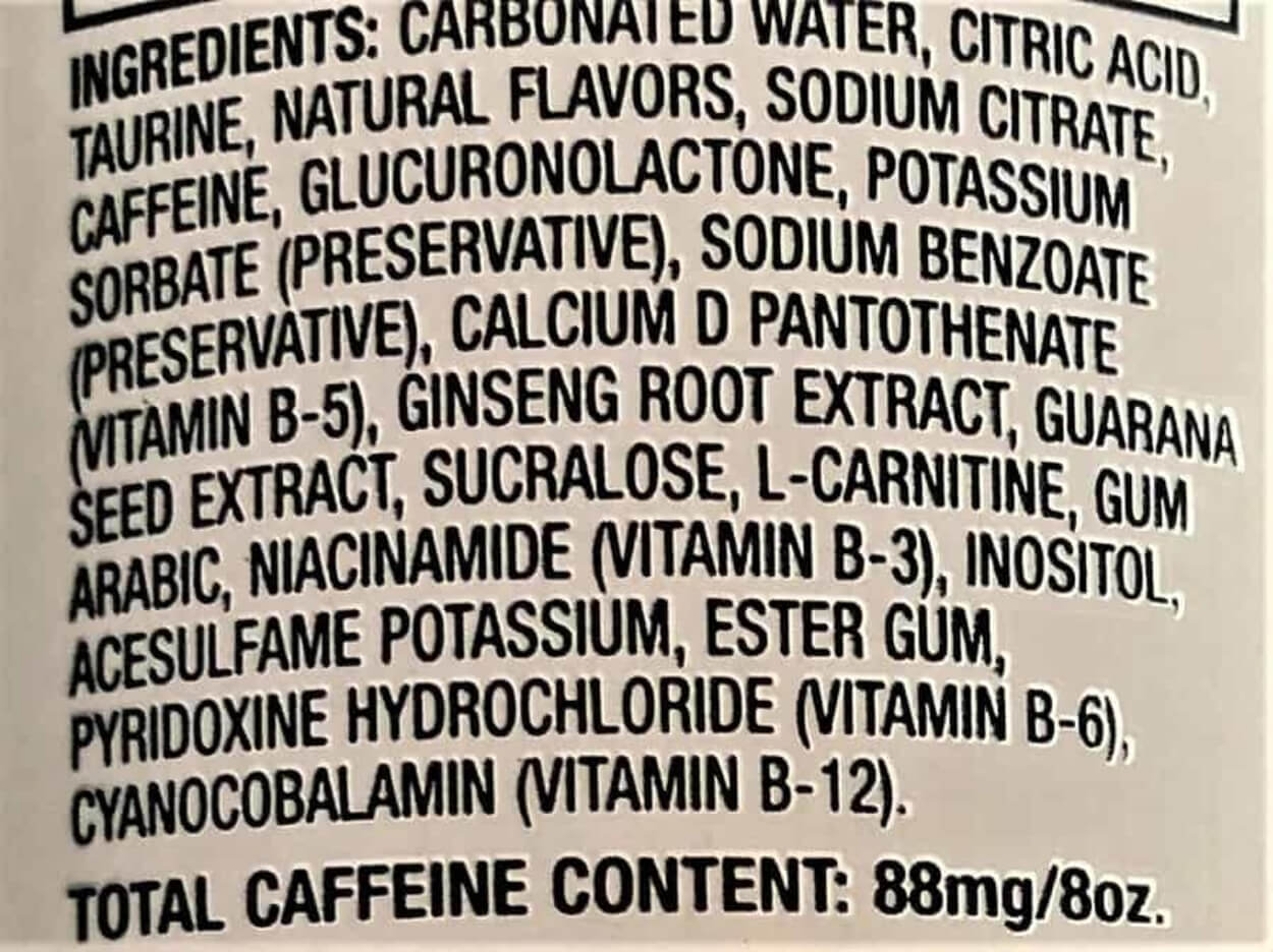 Xyience Energy Drink Ingredients.